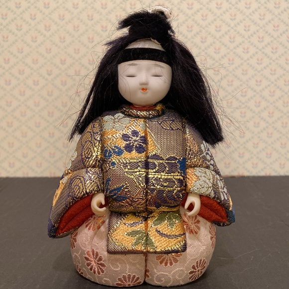 Japanese Vintage Handmade Dolls Gorgeous Kimonos Girl and Boy - Picture 7 of 14